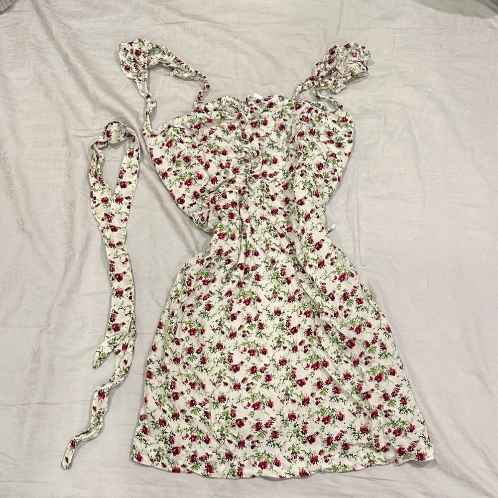 Rat & Boa Sadie White Ditsy Floral Mini Dress